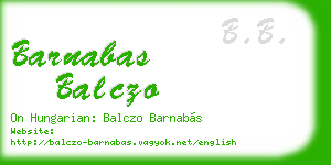 barnabas balczo business card